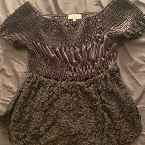 Crop top top half. Lacey see-through bottom half